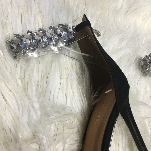 FASHION NOVA Bling Black Stiletto Heels Size 10 - Picture 2 of 8